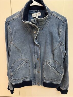 Marc New York Blue Denim Jacket with Dark Navy Collar